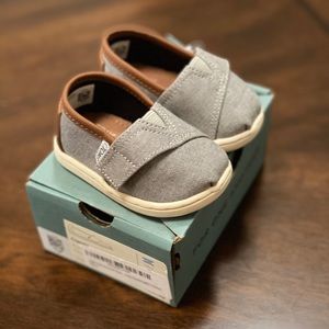 Toms Kids Classic Grey Chambray Shoes
